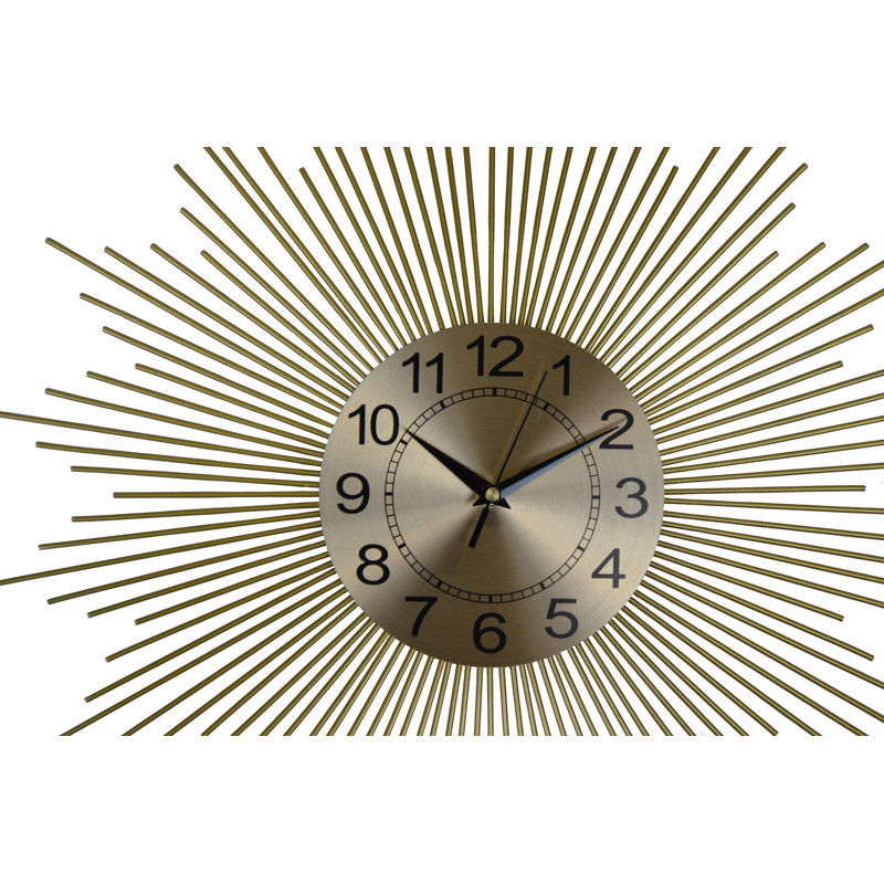25" Gold Sunburst Wall Clock