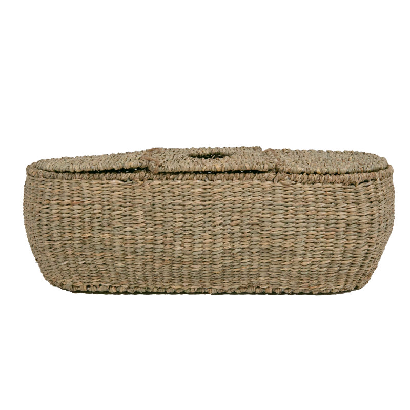 Maison Maison Design Seagrass Decorative Basket, Light Natural