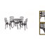 Ensemble repas d'extérieur 5 pièces, table de patio et chaises, brun