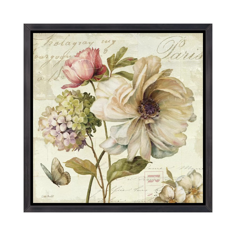 Marche de fleurs II (sans texte) par Lisa Audit - impression d'art graphique, H 37 po x l 37 po x P 1,5 po