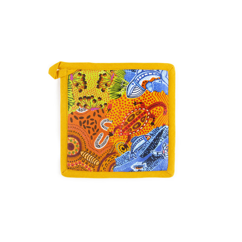 Excelsa Aboriginal Solid Colour Cotton Potholder