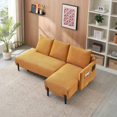 Convertible Loveseat Sofa – 3 Colors, Reclining Function, Mid-Century Legs, Compact Design for Small Spaces