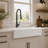 Durable White Ceramic Apron Front Undermount Kitchen Sink with Deep Basin and Reversible Installation Design