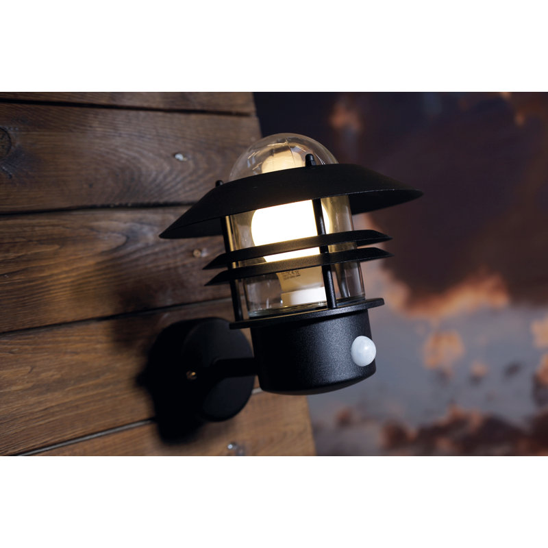 Blokhus Stainless Steel Outdoor Armed Sconce, Galvanized Steel / Black