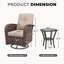 Ensemble de 3 chaises pivotantes en osier avec coussins et table d'appoint-1230241036