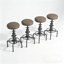 Ensemble de 4, 24 pouces-29,9 pouces réglable en hauteur industrielle siège pivotant Pu d'unité intérieure-extérieure utilisation chic salle à manger Bistro café tabouret de bar chaise de café, tabouret de comptoir de cuisine, argenté