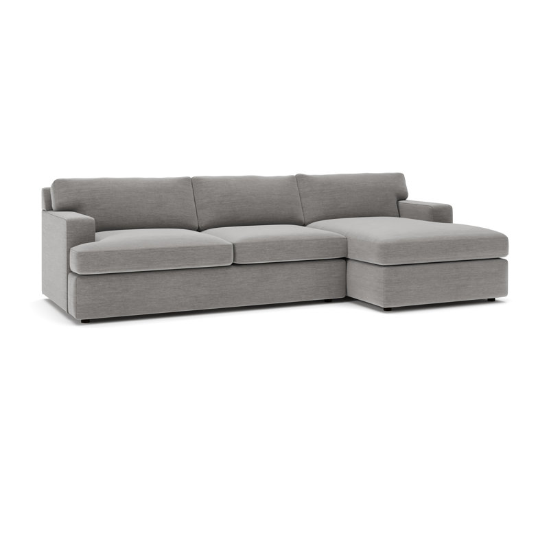 Cleo 2-Piece Upholstered Sectional, Bella Hunter Performance Velvet, Right Hand Facing