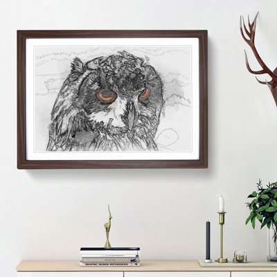 Orange Eyed Owl in Abstract - Picture Frame Graphic Art Print