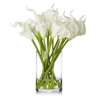 Distinctive Designs Casablanca Lilies Floral Arrangement In Glass Vase 