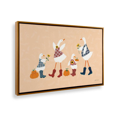 «Ducks in the Pumpkin Patch I» par Yvette St. Amant, reproduction d'art sur toile