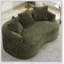 Causeuse incurvée en chenille avec 3 coussins, aucun assemblage requis, idéale pour les petits appartements et les salons-1006993233-1006993234