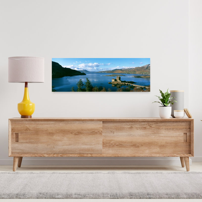 Château Eilean Donan, Écosse, paisible, architecture contemporaine, paysage, art mural, H 12 po x l 36 po