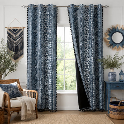 84 Inches Heat Blocking Thermal Curtains Blue