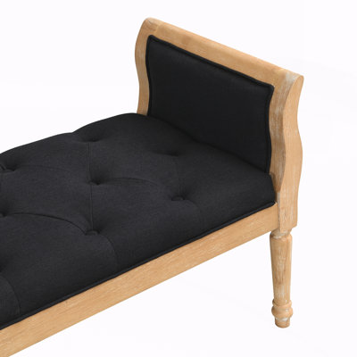 Banc rembourré avec accoudoirs courbés