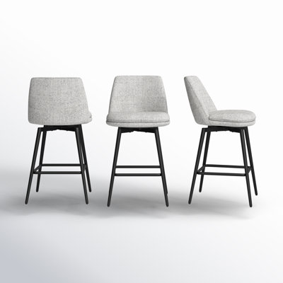 Betzalel Swivel Upholstered Counter Stool with Metal Frame