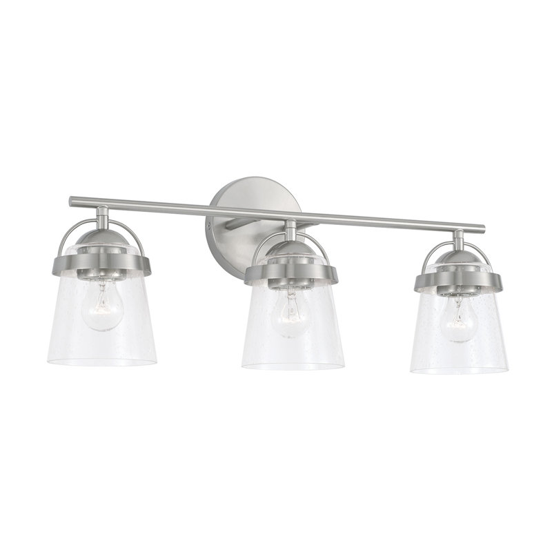 3 - Light Dimmable Vanity Light, Brushed Nickel