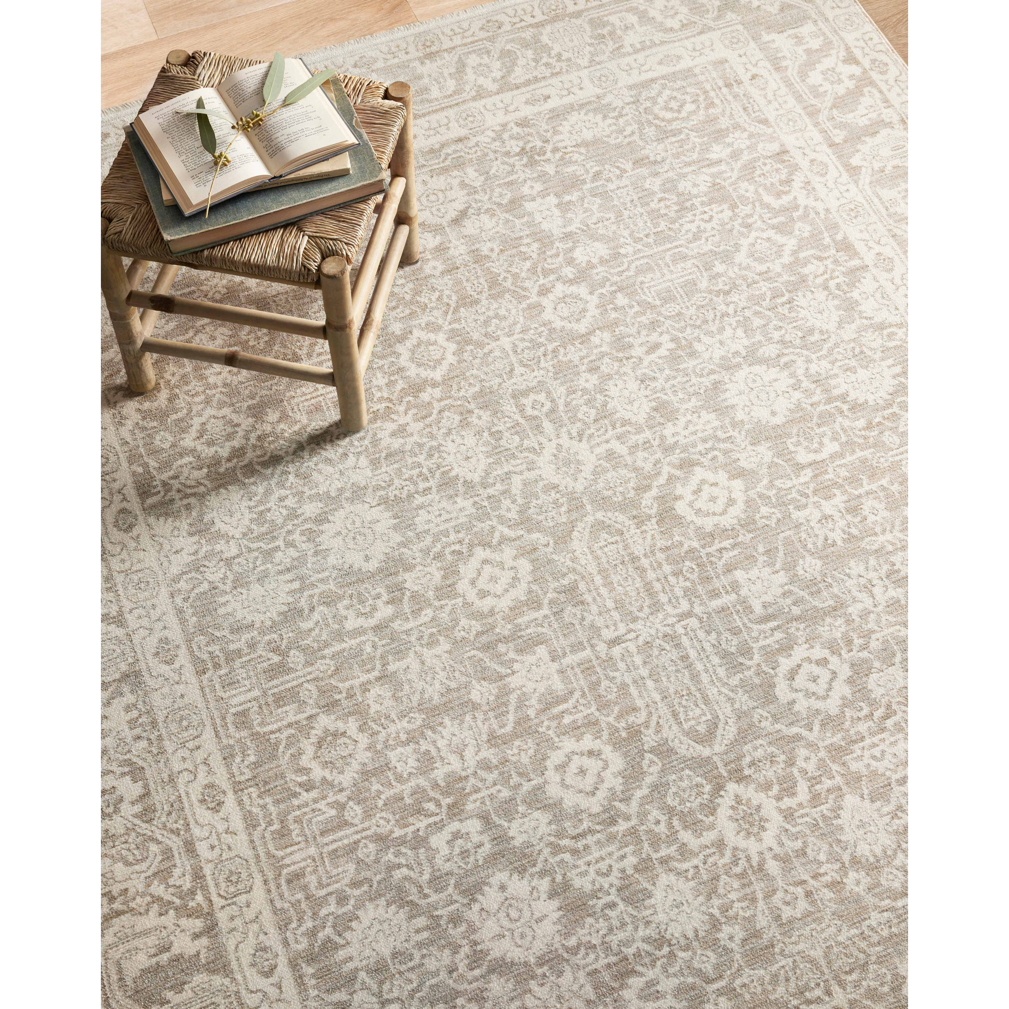 Amber Lewis x Loloi Zuma Sand / Stone Area Rug, Rectangle 11'6" x 15'7"
