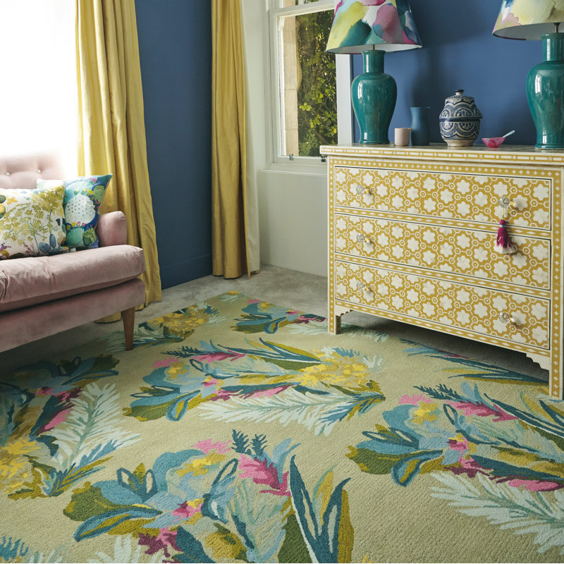 Floral Wool Hand Woven Area Rug, Rectangle 200 x 280cm