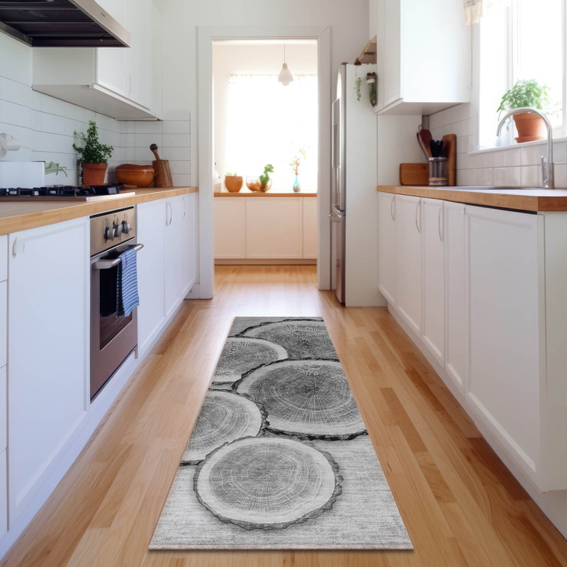 Premium Machine Washable Cerrito AMF575 Gray Rug, Rectangle 1'8" x 2'6"