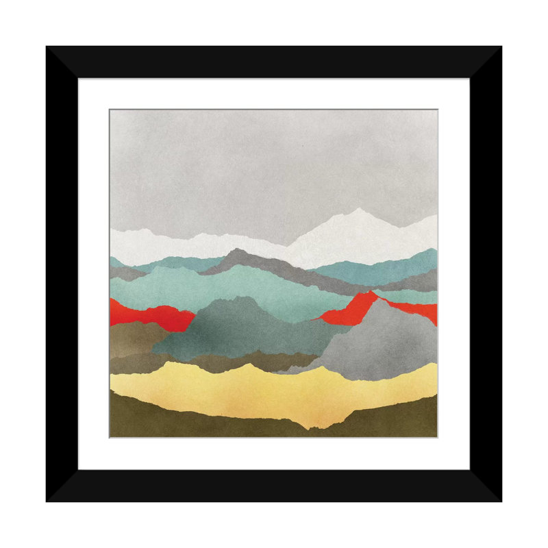 « vaste plains i », impression sur toile, H 16 po x l 16 po x P 1 po, Papier d'art encadré noir, Blanc