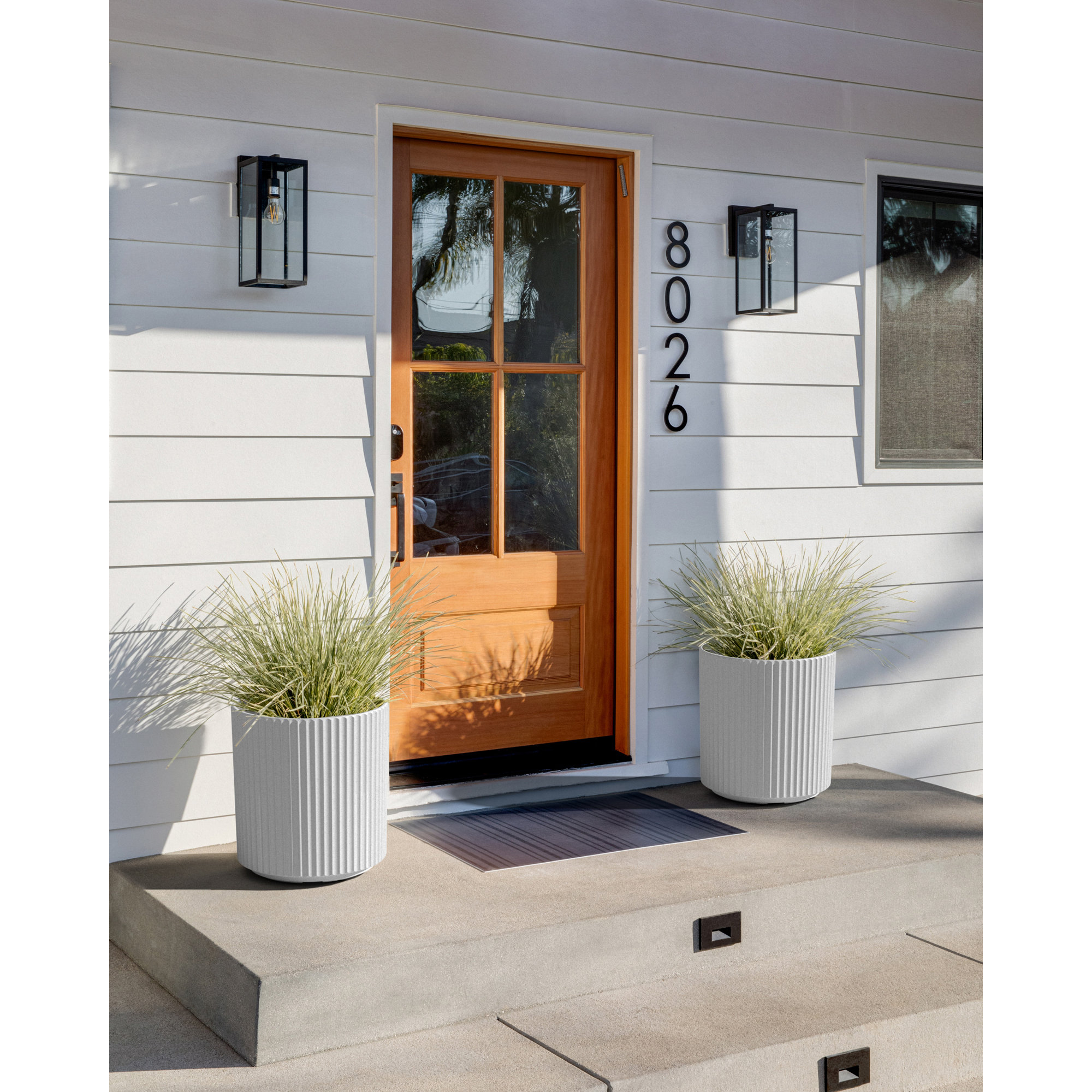 Demi Series Round Planter, 19.75" H x 18.5" W x 18.5" D, 2, White