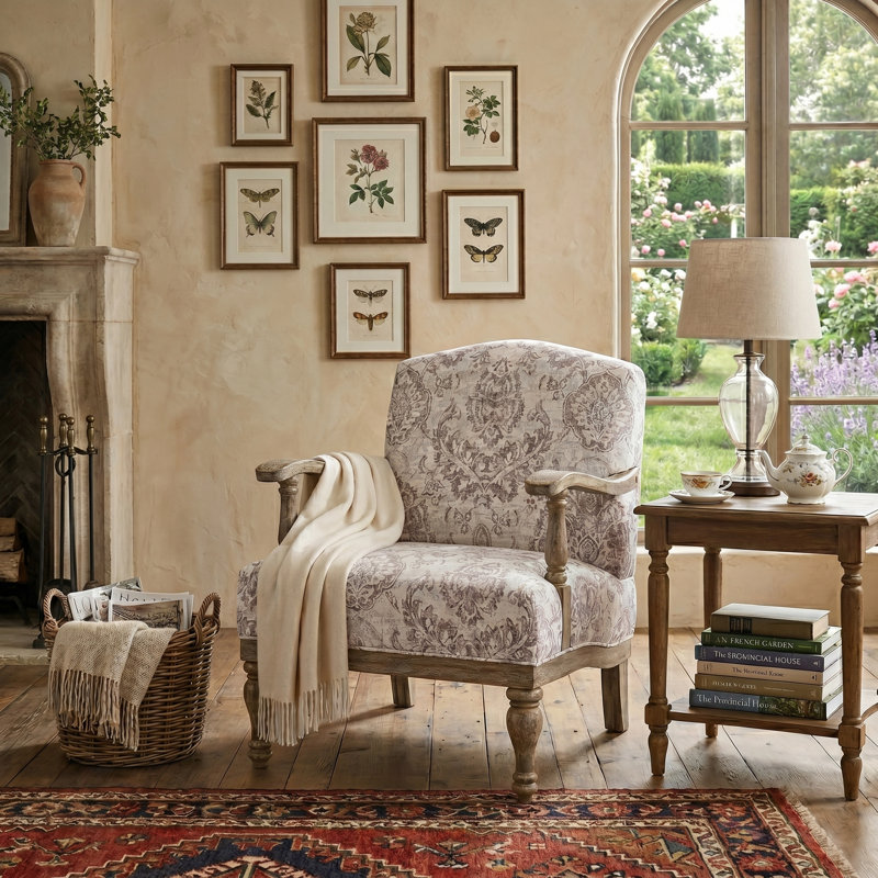 Fauteuil de ferme l 27,75 po Amilio, Beige