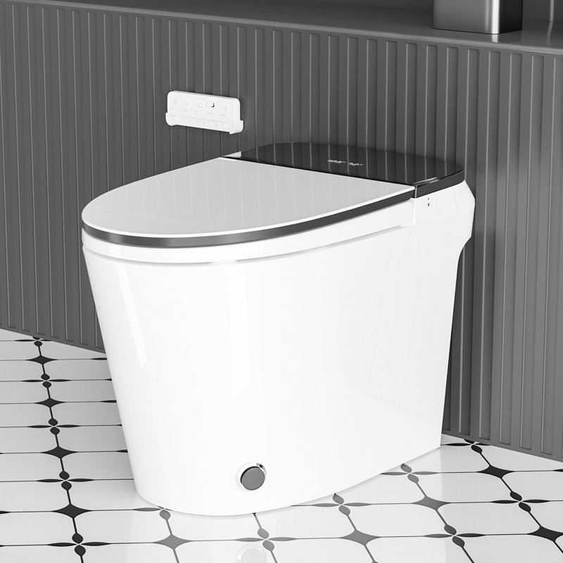 Toilette intelligente H 17 po avec bidet intégré allongé avec siège à ouverture / fermeture automatique, chasse d'eau automatique, siège chauffant