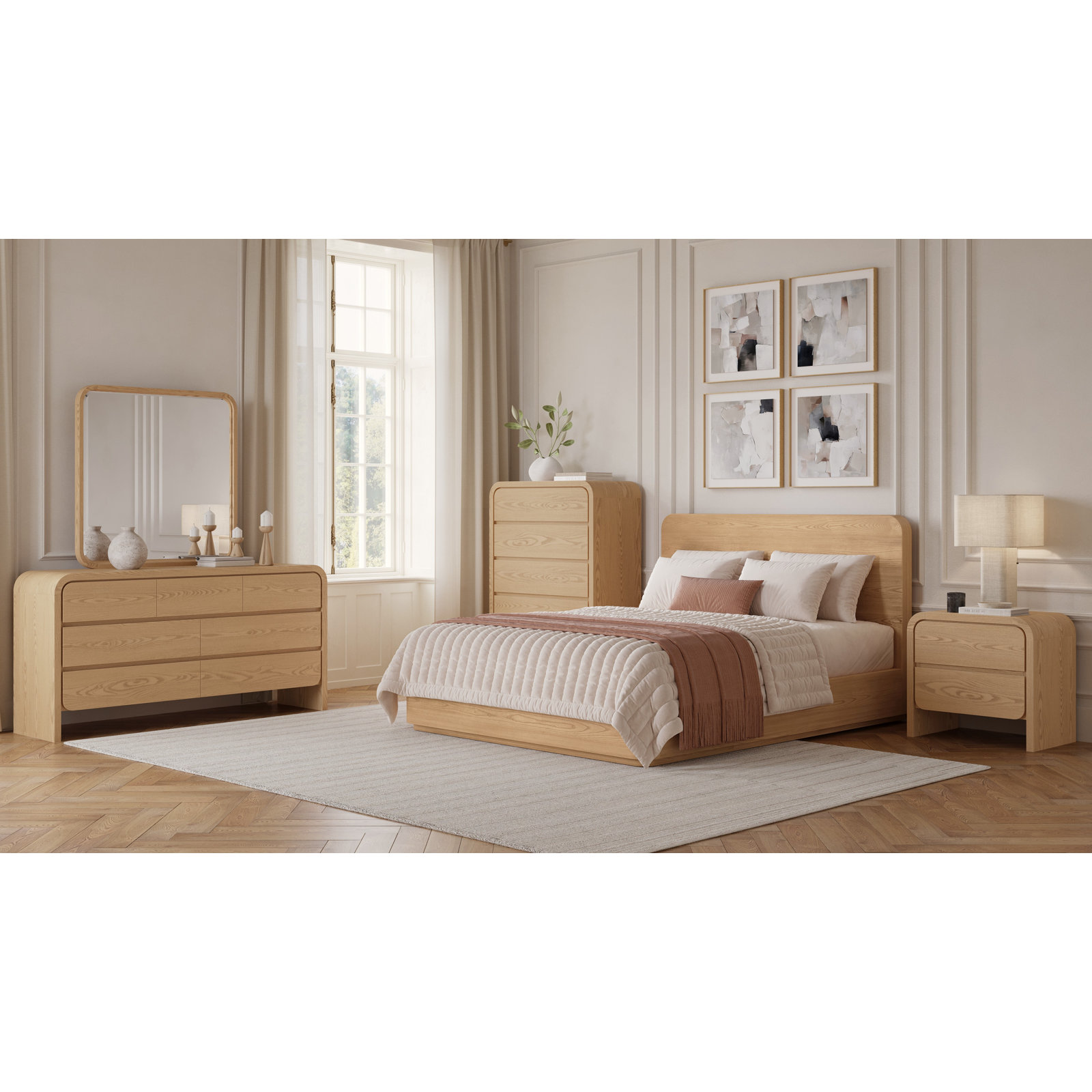 Nori 68" Mahogany Dresser, Timber