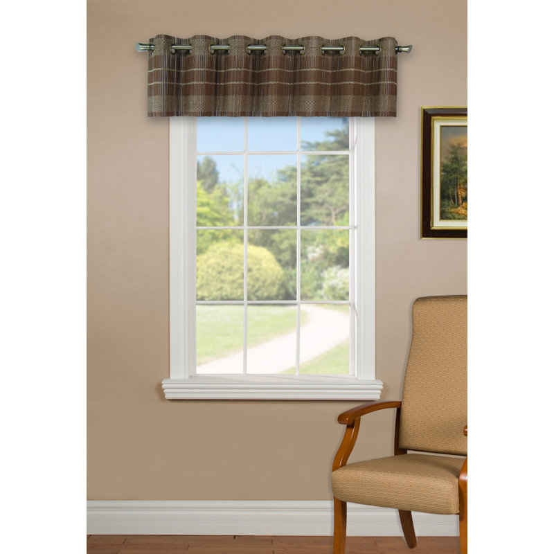 Walnut Bamboo Grommet Top Light-Filtering Valance, 72" x 12"