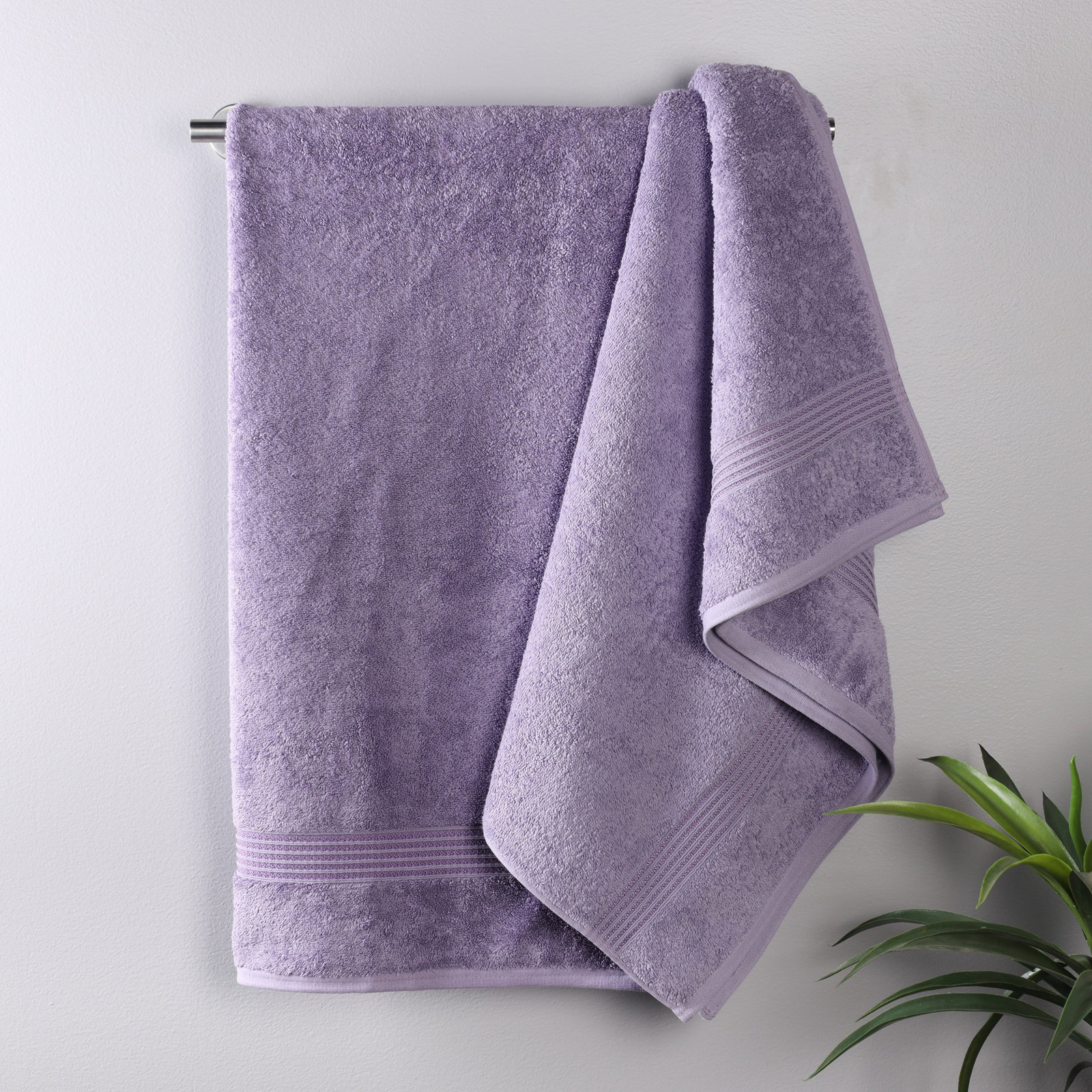 Oleg Egyptian-Quality Cotton Highly Absorbent Medium Weight Bath Sheet Set, Royal Purple, Bath Towels - 2 Pack