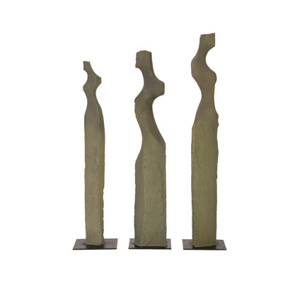 White Stone 3 Piece Cast Women Sculpture Set