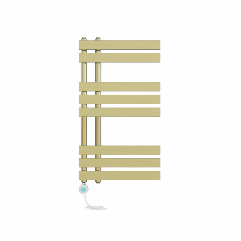 Calynne Designer Towel Rail Heated Towel Rails, 80cm H x 45cm W x 7.35cm D, Brushed Brass