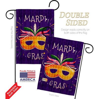 Double Sided 18.5'' H x 13'' W Polyester Mardi Gras Flag Set