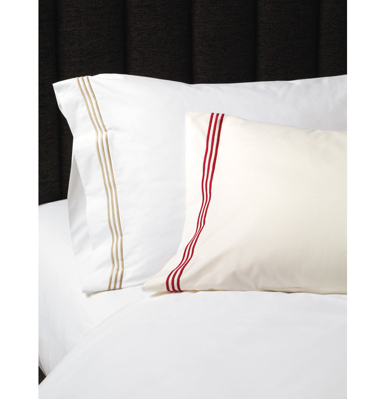 Tessa Egyptian Cotton Pillowcase, Standard Pillowcase, Ivory/Bisque