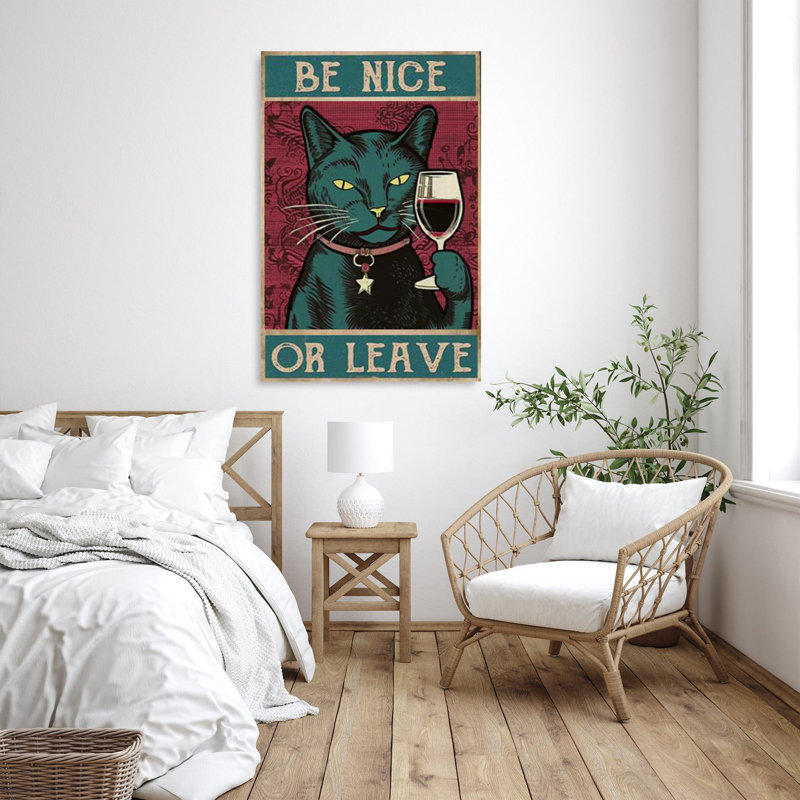 «Be Nice or let - 1 pièce, impression rectangulaire», H 36 po x l 24 po x P 1,25 po
