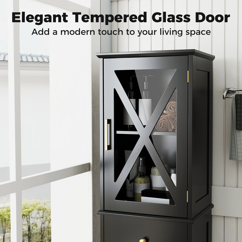 Linen Cabinet, Black