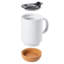 Ensemble de grandes tasses en céramique 16,5 oz Gibson Home Modani avec fond en liège amovible et couvercle - noir-86134739