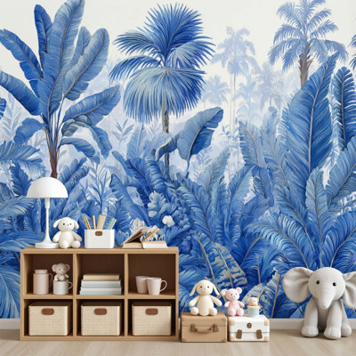 Papier peint adhésif mural à motif d'aquarelle Tropical