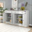 Buffet avec 2 tiroirs et 4 portes réglables pour la salle à manger et le salon Kitchen (blanc antique)-1241186055