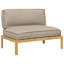  Ensemble de canapé taupe uni 47,24 po x 36,22 po x 27,17 po en bois d'acacia massif-1523533646