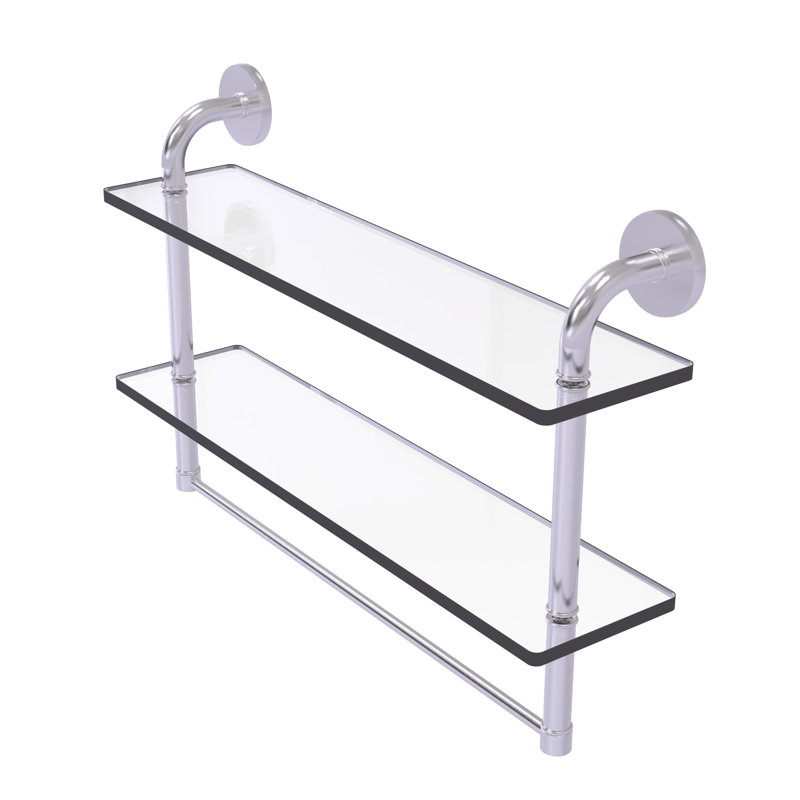 Tioga 2 Piece with Towel Bar, Satin Chrome, 14"H x 22"W x 5"D