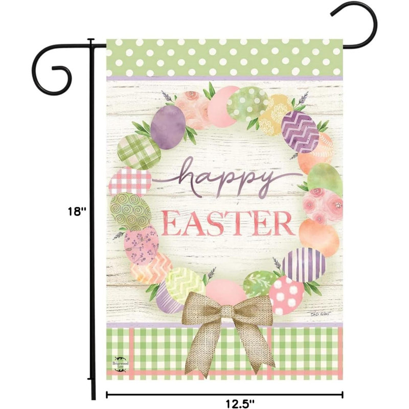 Easter Egg Wreath Garden Flag