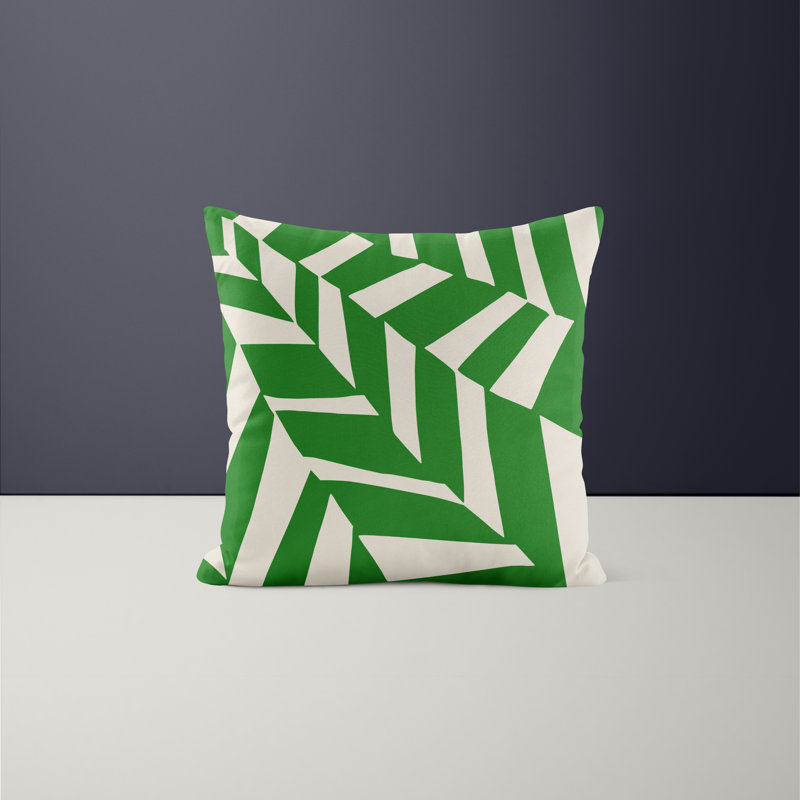 Jeté carré en polyester intérieur / extérieur, L 15 po x H 15 po, Vert