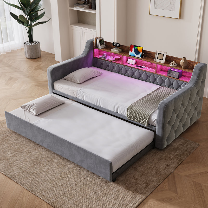 Upholstered Daybed, Grey