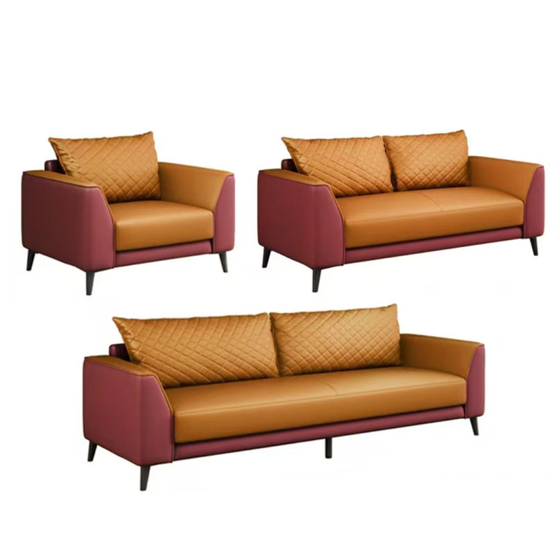 Simple modern office hotel sofa combination, Red/Orange