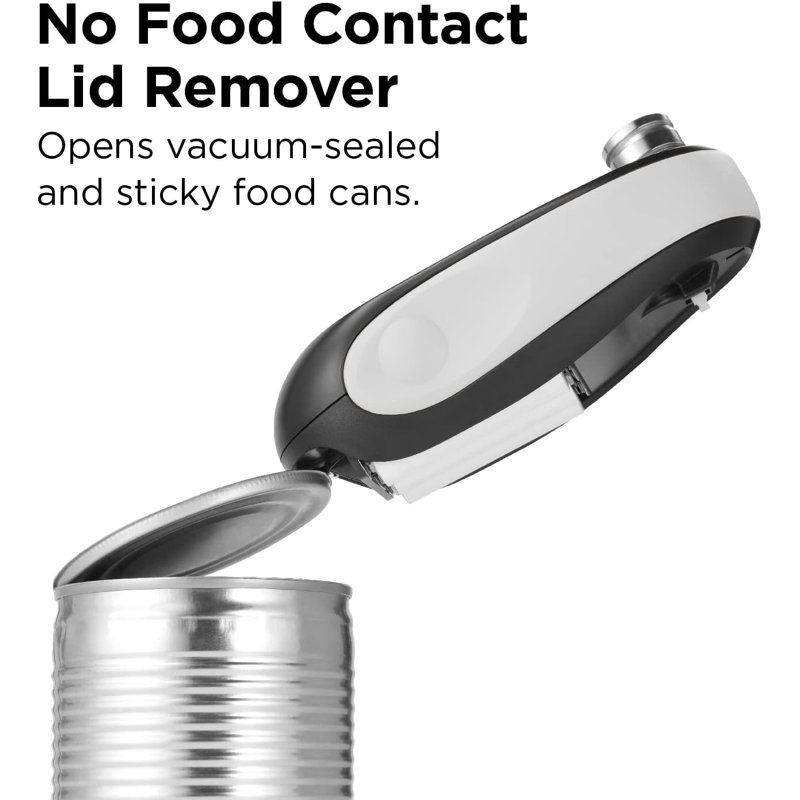 Compact Black and White Electric Can Opener