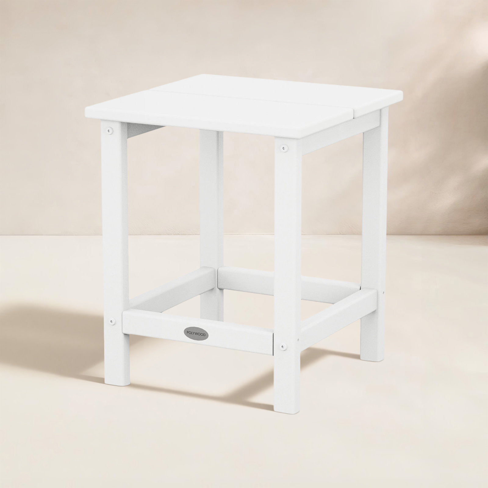 POLYWOOD® Studio 15" Patio Side Table, White