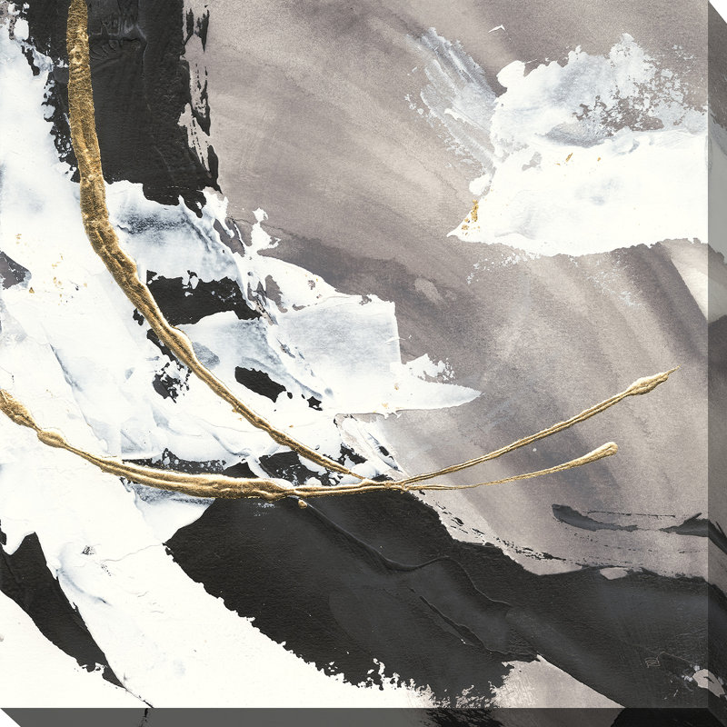 " Gilded Arcs I ", 18" H x 18" W x 1" D, Wrapped Canvas