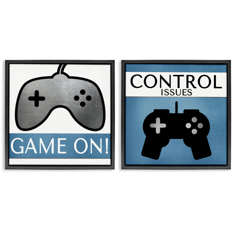 Ensemble de 2 flotteurs encadrés PC Control Control Gamer par Kim Allen, Cadre flottant noir de jais, H 18 po x l 18 po