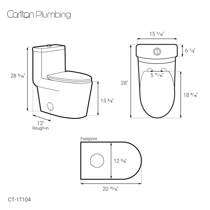 Fulton Glossy White Ceramic One-Piece Elongated Dual-Flush Toilet